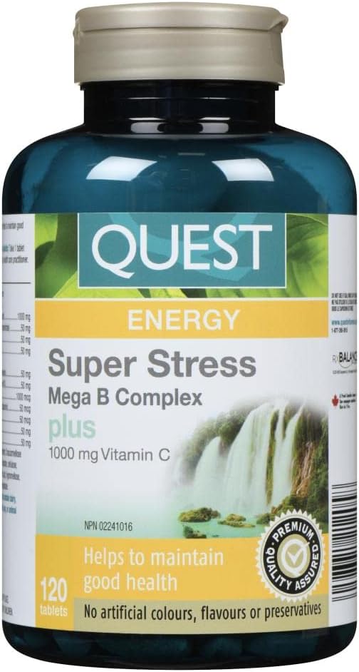 Quest® Super Stress Mega B Complex plus Vitamin C (120 Tablets)