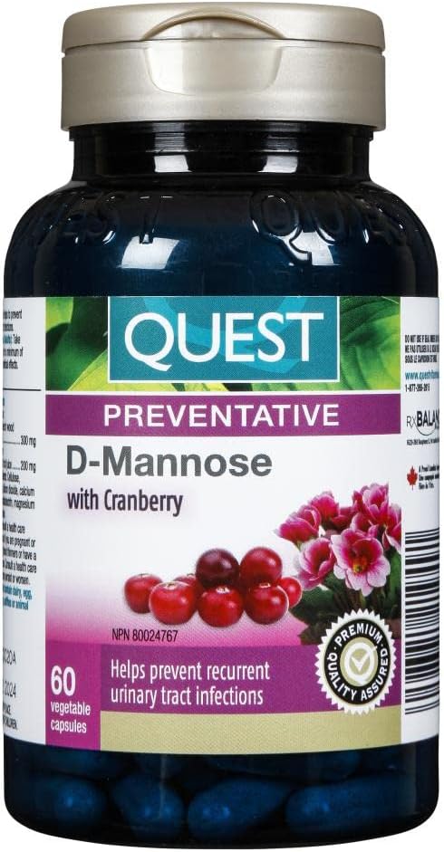 Quest® D-Mannose with Cranberry (60 Veggie Capsules)